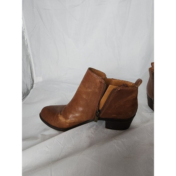 Lucky Brand Basel Women's Brown Distressed Ankle Boots Booties 8M - Picture 6 of 15